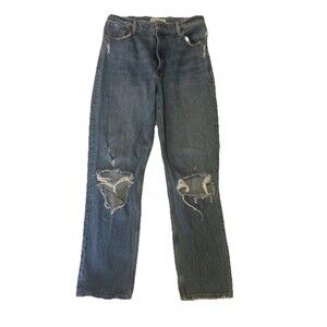 Abercrombie & Fitch The 90s Straight Ultra High Rise Distressed Jeans 30 / 10R